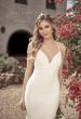 Picture of: Luxe Knit Gown with Draped Neckline and Open Back in ivory, Style: J2018, Detail Picture 1