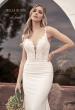 Picture of: Ruched Luxe Knit Dress with Deep V Lace Top in ivory, Style: J2028, Detail Picture 1