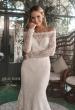 Picture of: Beautiful Lace Off the Shoulder Long Sleeve Gown in ivory, Style: J2091, Detail Picture 1