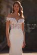 Picture of: Off the Shoulder Wedding Gown with Lace Illusion Bodice and Luxe Jersey Skirt in ivory, Style: J2163, Detail Picture 1