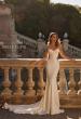 Picture of: Stunning Crepe Jersey Gown with Unique Back Detail and Bustier Top in ivory, Style: J2225, Detail Picture 1