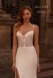 Picture of: Fitted Luxe Jersey Wedding Dress with Corset Top and Slit in ivory, Style: J2230, Detail Picture 1