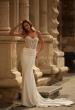 Picture of: Contemporary Wedding Dress with Ruched Corset Bodice and Jersey Skirt in ivory, Style: J2279, Detail Picture 1