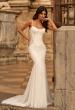 Picture of: Sheer Corset Mermaid Wedding Dress with Ruched Tulle Skirt in ivory, Style: J2321, Detail Picture 1