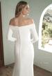 Picture of: Long Sleeve Off the Shoulder Knit Wedding Gown in ivory, Style: J2045, Detail Picture 2