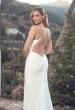 Picture of: Open Back Luxe Jersey Knit Dress with Slit and Ruffle Detail in ivory, Style: J2076, Detail Picture 2