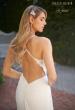 Picture of: Elegant Luxe Jersey Gown with Lace Bodice and Slit in ivory, Style: J2102, Detail Picture 2