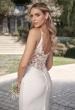 Picture of: Wrap Style Luxe Knot Dress with Sheer Lace Back in ivory, Style: J2103, Detail Picture 2