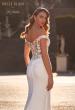 Picture of: Off the Shoulder Destination Wedding Dress with Lace Bodice and Illusion Back in ivory, Style: J2166, Detail Picture 2