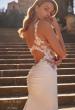 Picture of: Luxe Jersey and Lace Wedding Dress with Unique Open Back and Illusion Sides in ivory, Style: J2223, Detail Picture 2