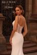 Picture of: Fitted Luxe Jersey Wedding Dress with Corset Top and Slit in ivory, Style: J2230, Detail Picture 2