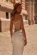 Picture of: Strapless Luxe Jersey Wedding Dress with Unique Bodice and Boning in ivory, Style: J2248, Detail Picture 2