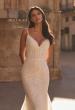 Picture of: Lace Corset Fit and Flare Wedding Dress with Spaghetti Straps in ivory, Style: J2319, Detail Picture 2