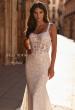 Picture of: Floral Lace Wedding Dress with Sheer Bodice and Open Back in ivory, Style: J2338, Detail Picture 2