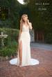 Picture of: Elegant Luxe Jersey Gown with Lace Bodice and Slit in ivory, Style: J2102, Detail Picture 3