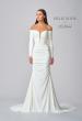 Picture of: Long Sleeve Plunge Neck Gown with Off the Shoulder Top in ivory, Style: J2033, Detail Picture 4