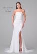 Picture of: Strapless Ruched Luxe Jersey Wedding Dress with Slit and Back Buttons in ivory, Style: J2073, Detail Picture 4