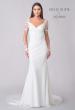 Picture of: Luxe Jersey Gown with Illusion Lace Long Sleeves and Ruching Detail in ivory, Style: J2122, Detail Picture 4