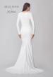 Picture of: Chic Long Sleeve Luxe Jersey Knit Gown with Deep V Neckline in ivory, Style: J2171, Detail Picture 5