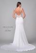 Picture of: Satin Gown with Slit and Lace Applique Bodice and Illusion Back in ivory, Style: J2158, Detail Picture 6