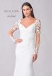 Picture of: Luxe Jersey Gown with Illusion Lace Long Sleeves and Ruching Detail in ivory, Style: J2122, Detail Picture 7