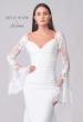 Picture of: Stunning Luxe Jersey Gown with Lace Bell Sleeves and Unique Button Up Back in ivory, Style: J2150, Detail Picture 7