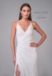 Picture of: Stretch Lace Long Wedding Dress with Slit and Scallop Details in ivory, Style: J2154, Detail Picture 7
