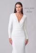 Picture of: Chic Long Sleeve Luxe Jersey Knit Gown with Deep V Neckline in ivory, Style: J2171, Detail Picture 7