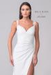 Picture of: Ruched Gown with High Slit and Illusion Button Back in ivory, Style: J2174, Detail Picture 7