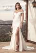 Picture of: Off the Shoulder Wedding Dress with Ruching and Slit in ivory, Style: J2004, Main Picture