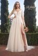 Picture of: Long Sleeve A-Line Dress with Slit and Plunge Neck in IIBI, Style: B1040, Main Picture