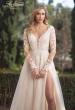 Picture of: Long Sleeve A-Line Dress with Slit and Plunge Neck in IIBI, Style: B1040, Detail Picture 1