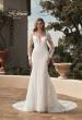 Picture of: Sheer Long Sleeve Trumpet Gown with Deep V in III, Style: B1042, Main Picture