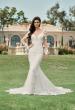 Picture of: Trumpet Style Wedding Dress with Stunning Clover Shape Train and Sleeves in III, Style: B1299, Back Picture