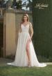 Picture of: A-Line Wedding Dress with Slit and Illusion Bodice in IIII, Style: B1011, Main Picture