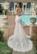 Picture of: Plunge Neck Lace Trumpet Gown with Criss Cross Back in IIII, Style: B1100, Main Picture