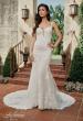 Picture of: Trumpet Gown with Plunge Neck and Detailed Lace Train in IIII, Style: B1199, Back Picture