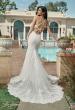 Picture of: Plunge Neck Lace Trumpet Gown with Criss Cross Back in IIII, Style: B1100, Detail Picture 2