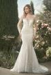 Picture of: Trumpet Gown with Elegant Lace and Scallop Detailing in IIIII, Style: B1163, Main Picture