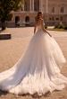Picture of: Unique A-line Wedding Gown with Chantilly Lace and Exposed Boning in IIIILI, Style: B1386, Back Picture