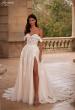 Picture of: A Line Tulle and Lace Wedding Dress with Slit and Off the Shoulder Straps in IIINI, Style: B1341, Main Picture