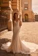 Picture of: Beaded Wedding Dress with Illusion Waist and Plunge Neckline in IIINI, Style: B1383, Main Picture