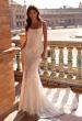 Picture of: Lace Fit-and-Flare Wedding Dress with Spaghetti Straps in IIINI, Style: B1470, Main Picture