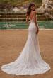 Picture of: Lace Wedding Dress with V Neckline and Sheer Side Detail in IIINI, Style: B1308, Back Picture