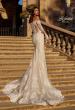 Picture of: Mermaid Lace Wedding Gown with Illusion Long Sleeves and Off the Shoulder Top in IIINI, Style: B1331, Back Picture