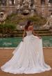 Picture of: Modern A Line Lace Wedding Gown with Straight Strapless Neckline and Corset Detail in IIINI, Style: B1343, Back Picture