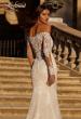 Picture of: Mermaid Lace Wedding Gown with Illusion Long Sleeves and Off the Shoulder Top in IIINI, Style: B1331, Detail Picture 2