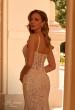 Picture of: Beaded Wedding Dress with Illusion Waist and Plunge Neckline in IIINI, Style: B1383, Detail Picture 2