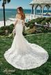 Picture of: Off the Shoulder Lace Deep V Wedding Gown in IINI, Style: B1016, Back Picture