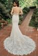 Picture of: V-Neck Lace Wedding Dress with Elegant Lace Trim Train in IINI, Style: B1286, Back Picture
